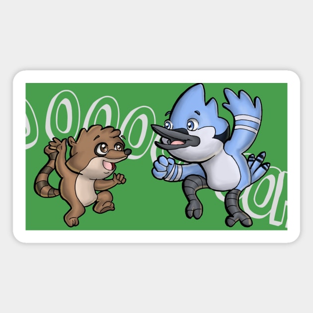 Regular Show Mordecai and Rigby Magnet by zacksmithart